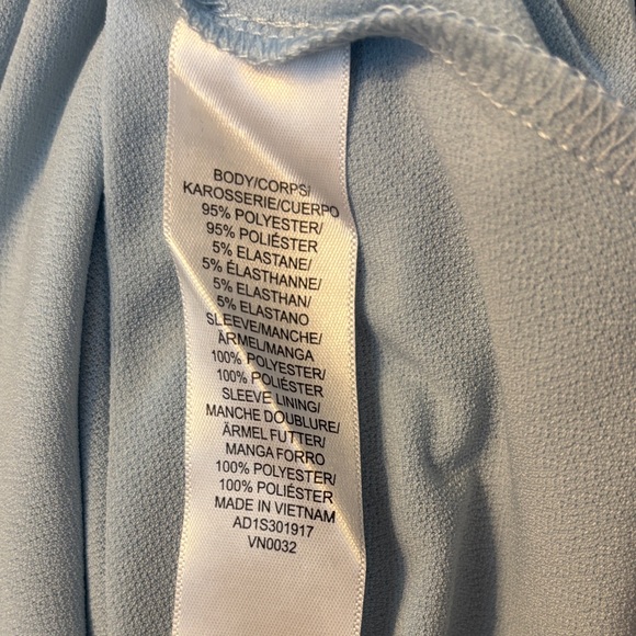 Adrianna Papell Organza Sleeve Knit Top – Size Large, NWT, Snow Globe Blue - Picture 6 of 7